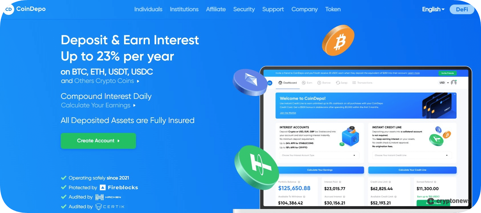 CoinDepo homepage