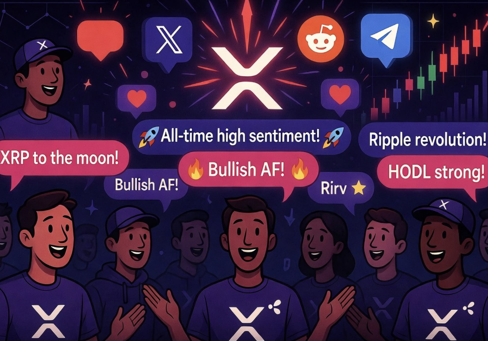 XRP social sentiment just hit its second-highest reading in two years, but how does its price prediction looking for next week?