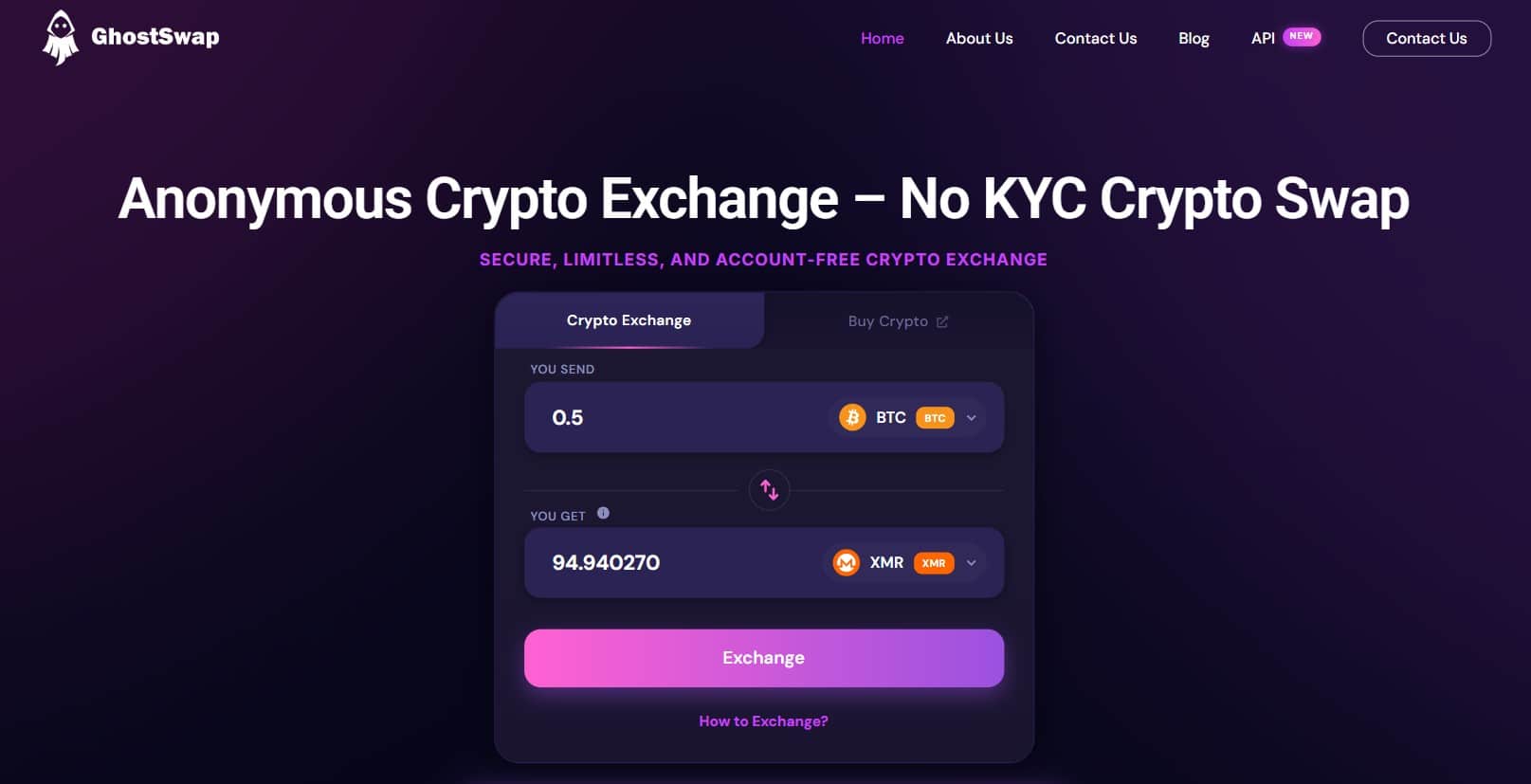 Ghostswap Exchange XMR