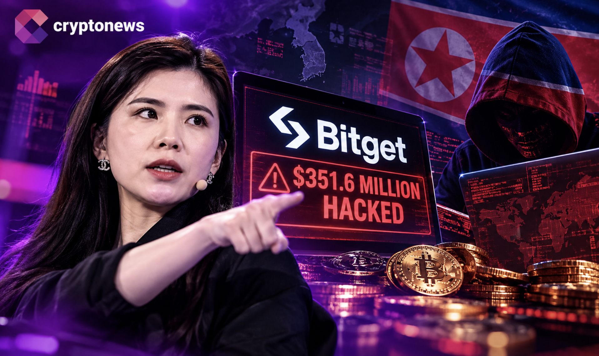 Bitget wallet hack triggered a $351.6M loss, froze withdrawals, CEO Cracy Chen calls the North Korean VPN IP responsible.