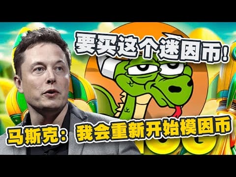 马斯克：我会重新开始模因币！现在应该买这个迷因币