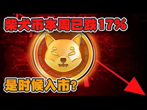 柴犬币本周跌17%！是时候入市？市值还可达1000亿美元？