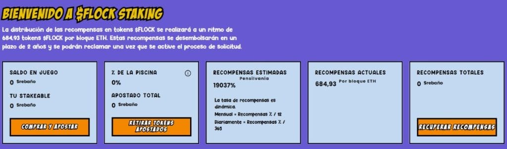 Flockerz- cuadro de staking cripto