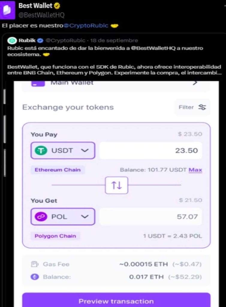 Experimente la compra, el intercambio, la recepción y la venta de criptomonedas sin inconvenientes con la interfaz fácil de usar de BestWallet