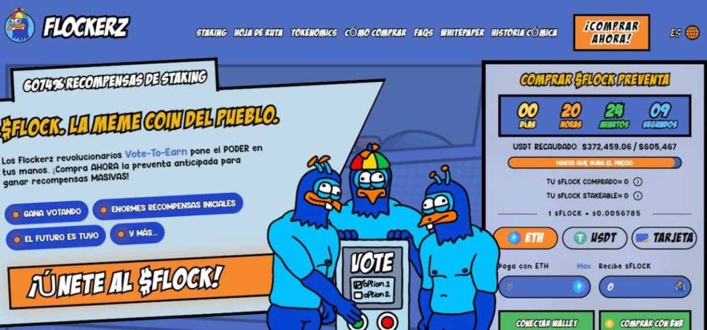 Preventa criptomoneda meme Flockerz