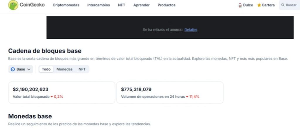 TVL de la Ethereum Capa 2 Base supera los 2 billones