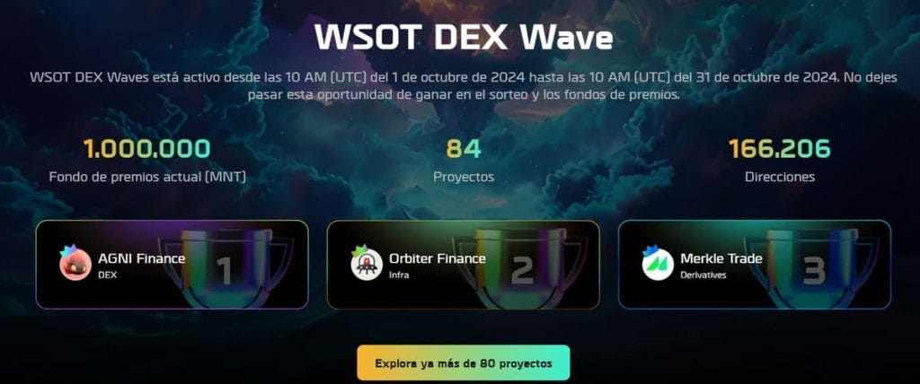 WSOT DEX Waves de Bybit está activo desde el 1 de octubre hasta el 30 de octubre