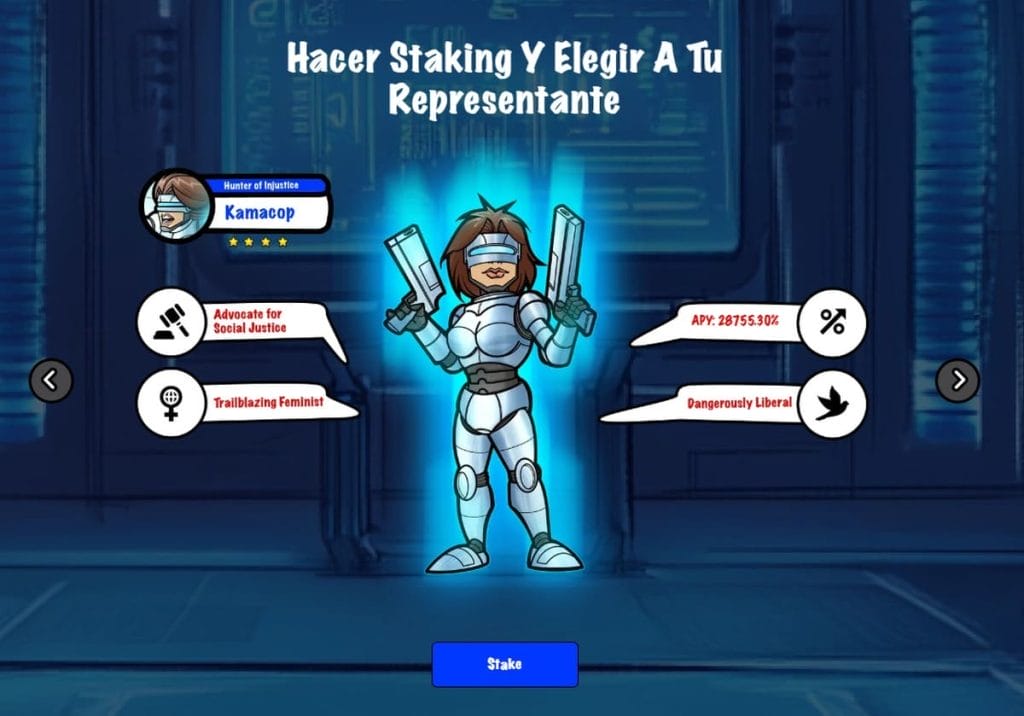 Escoge a tu personaje para hacer staking en esta nueva PolitiFi crypto