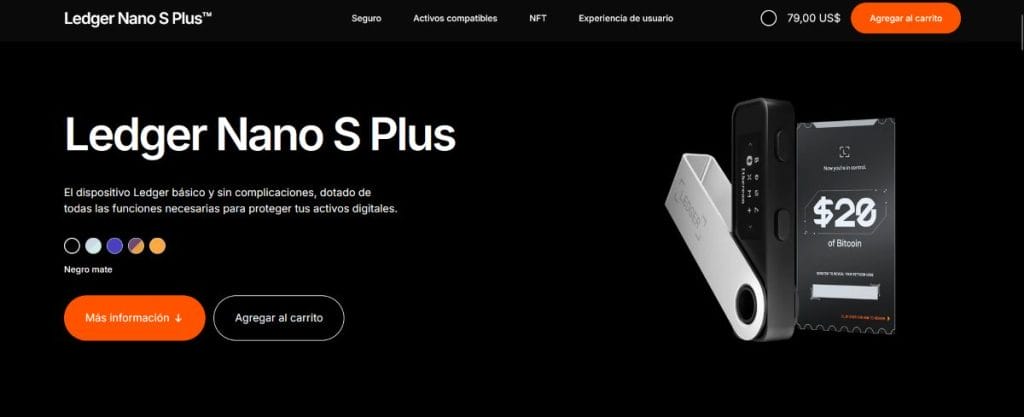 Ledger Nano S Plus se puede adquirir a un precio de 79 dólares.