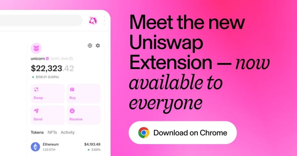 Uniswap acaba de lanzar una extensión de monedero para Google Chrome.
