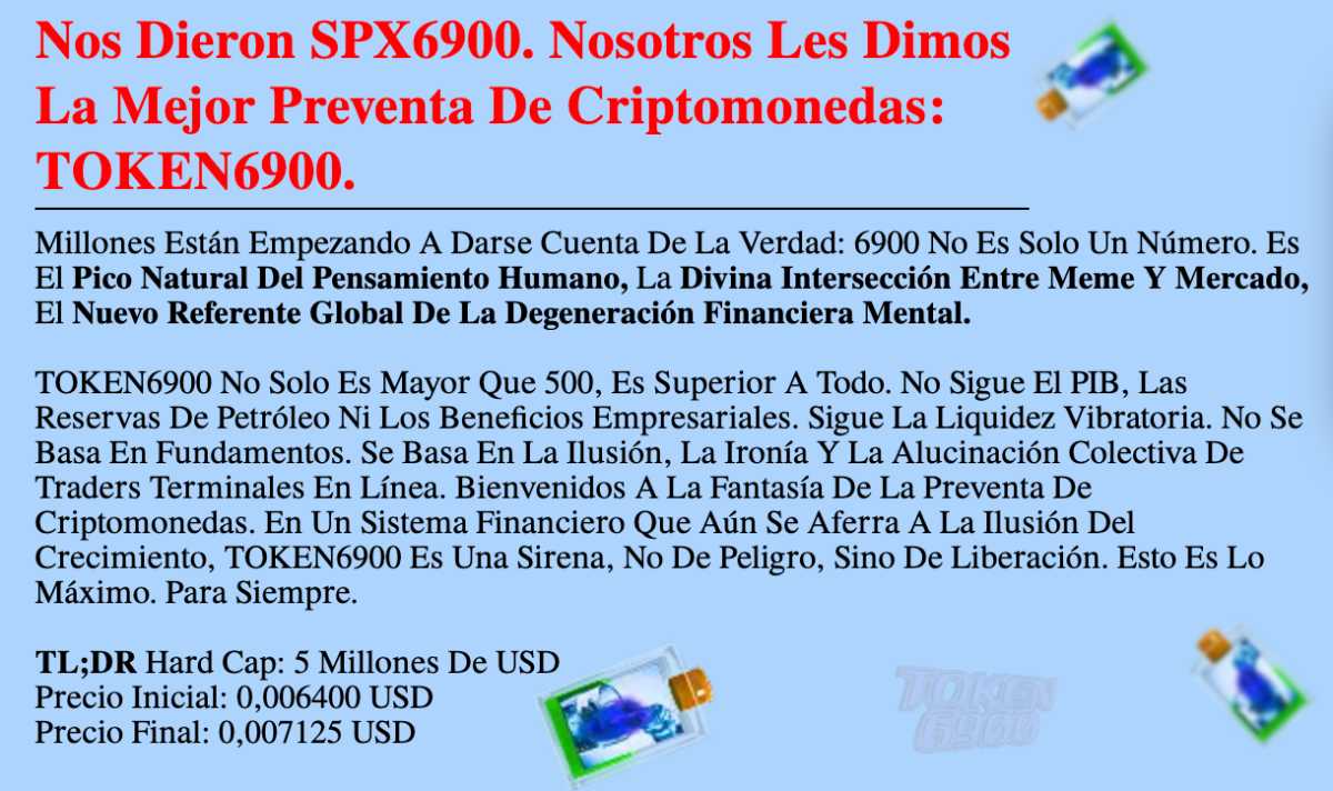 La preventa del Token6900 se acerca a la fase final
