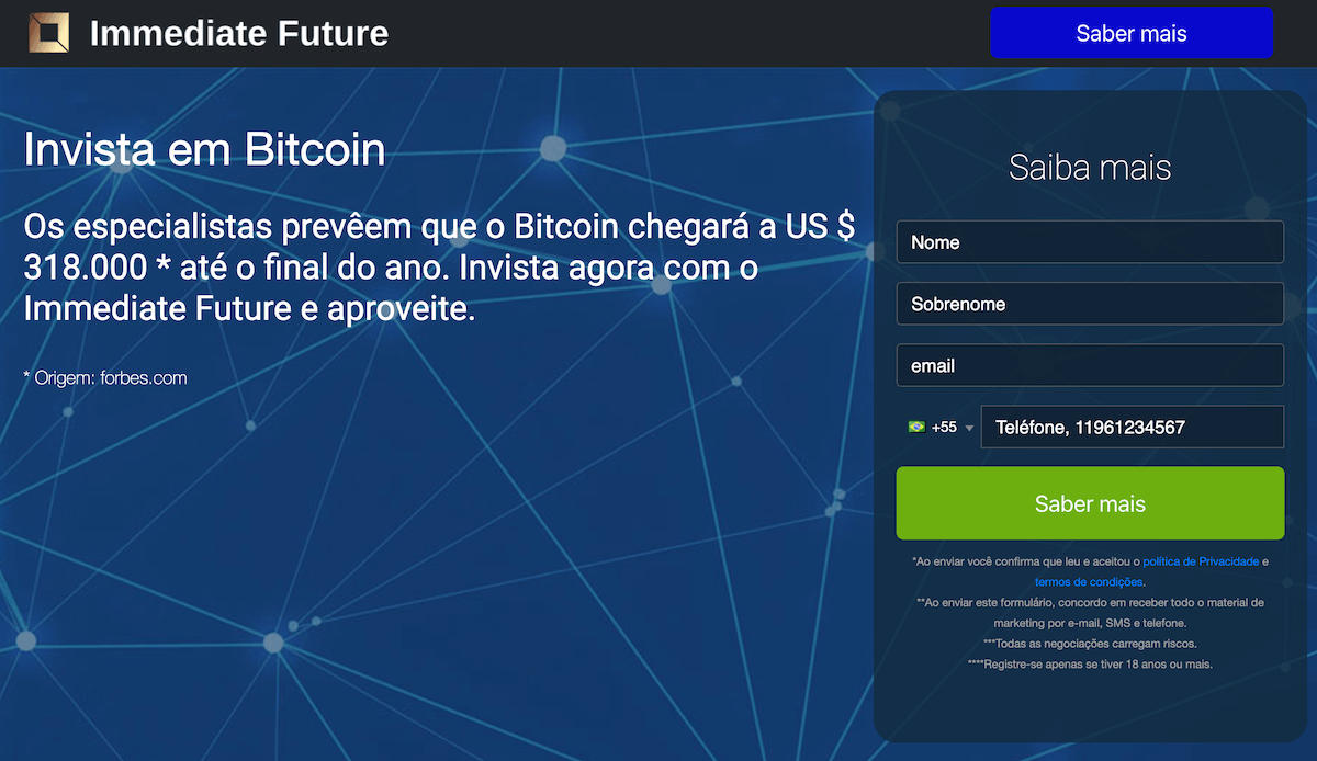 Robô de negociação Immediate Future é Confiável no Brasil