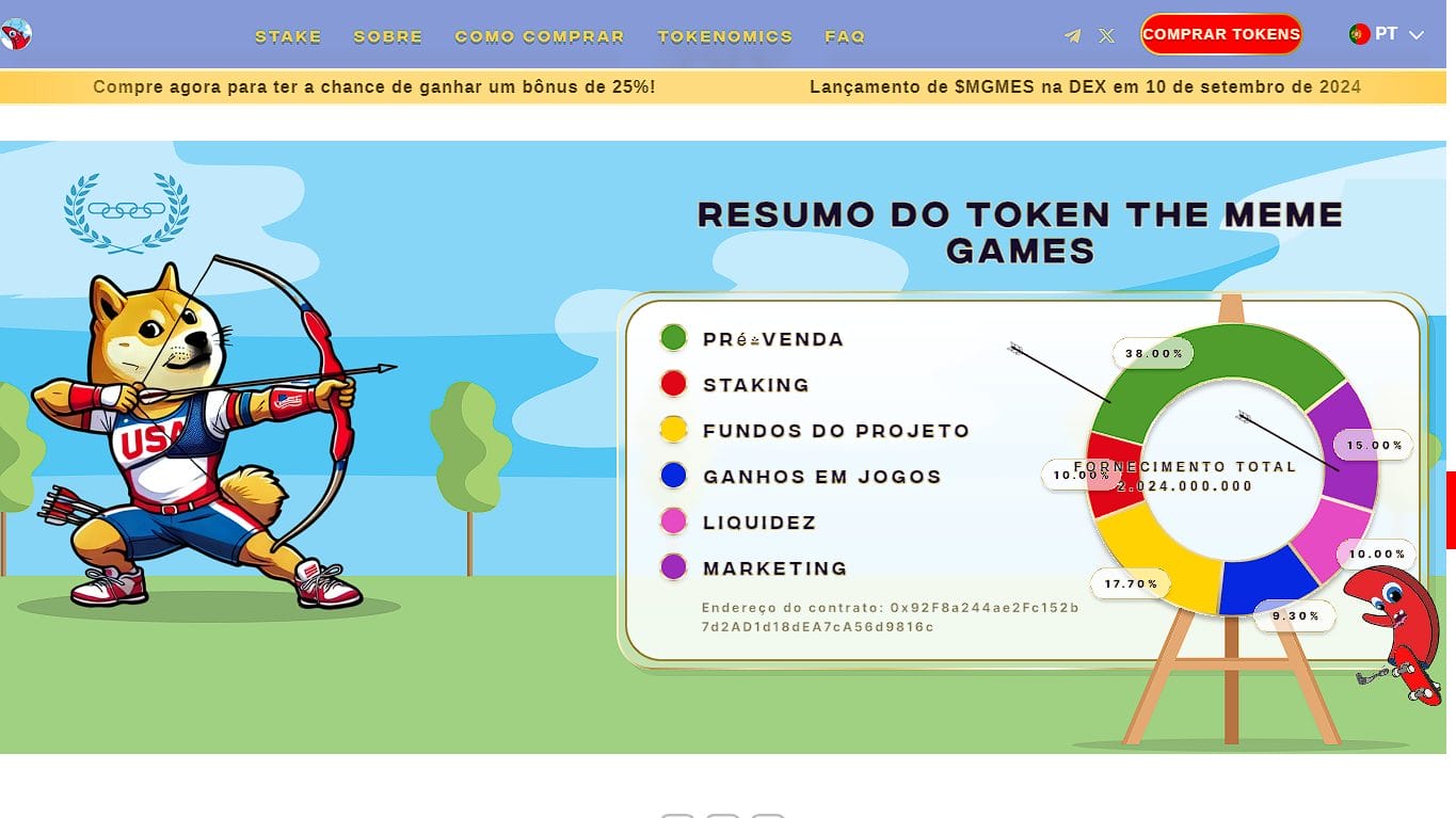 Previsão de Preço de The Meme Games: Veja a tokenomia do projeto