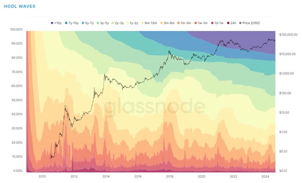 Ondas hodl de BTC
