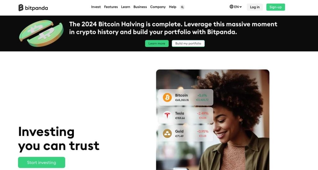 bitpanda kryptobörs hemsida