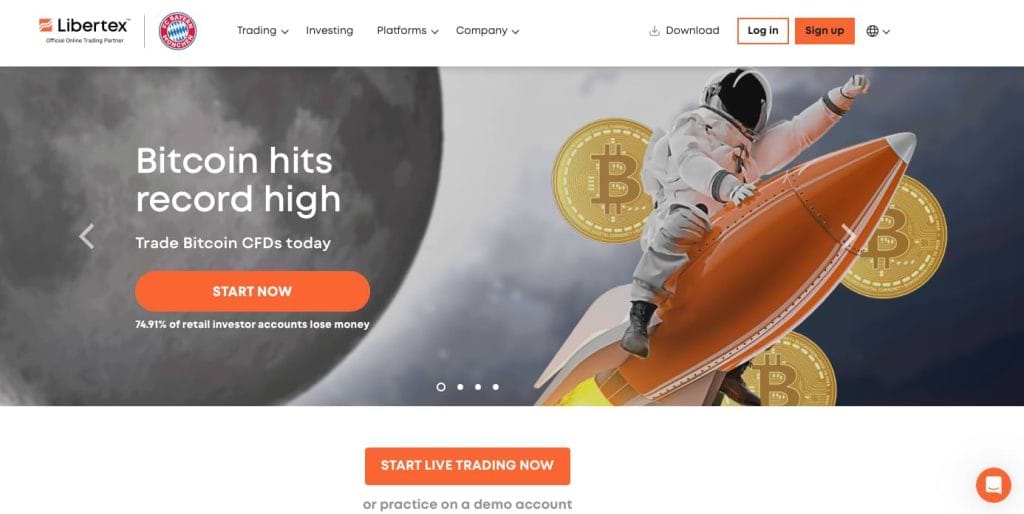 Libertex kryptobörs hemsida