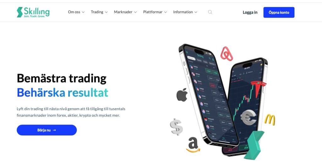 Skilling kryptobörs hemsida