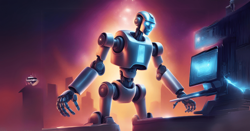 Immediate revolution 360 robot looking at screen