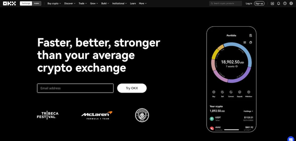 OKX trading plattform nettside for kjøp av digitale mynter