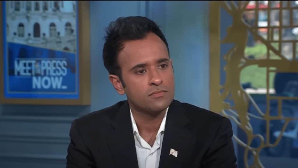 Vivek Ramaswamy jää pois Yhdysvaltain presidentinvaaleista. Kuva: YouTube/NBC News