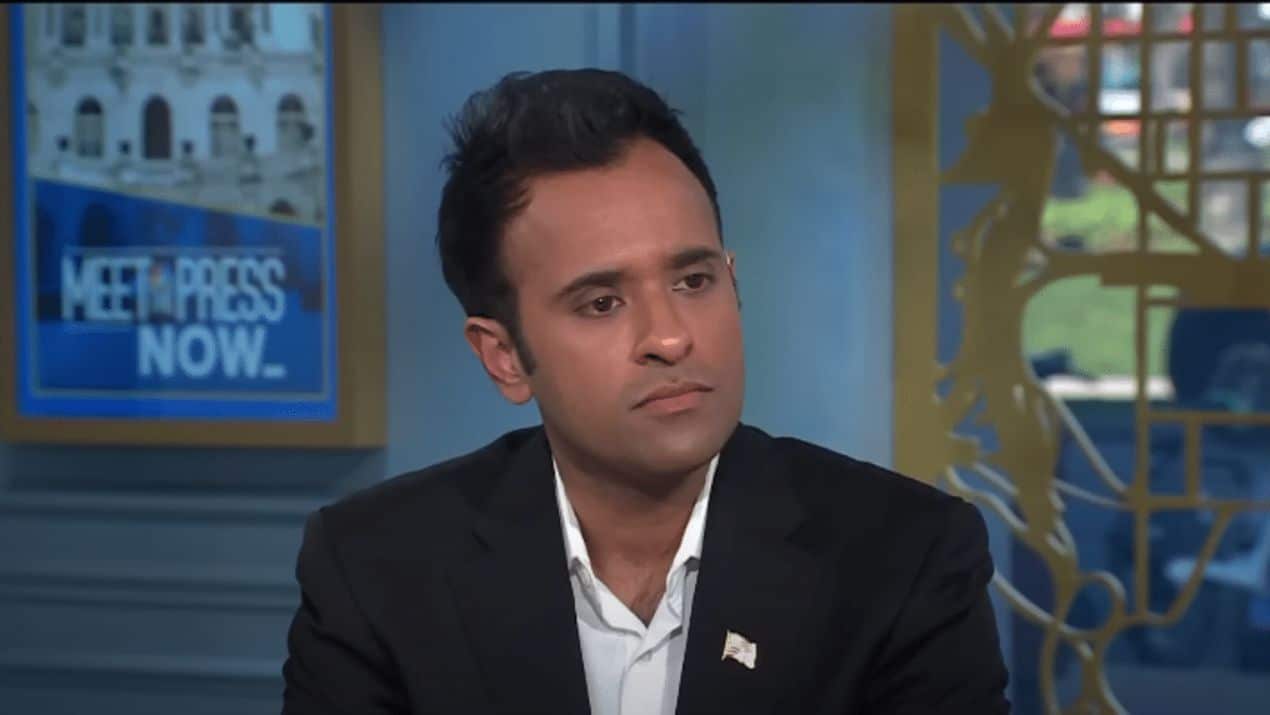 Vivek Ramaswamy jää pois Yhdysvaltain presidentinvaaleista. Kuva: YouTube/NBC News