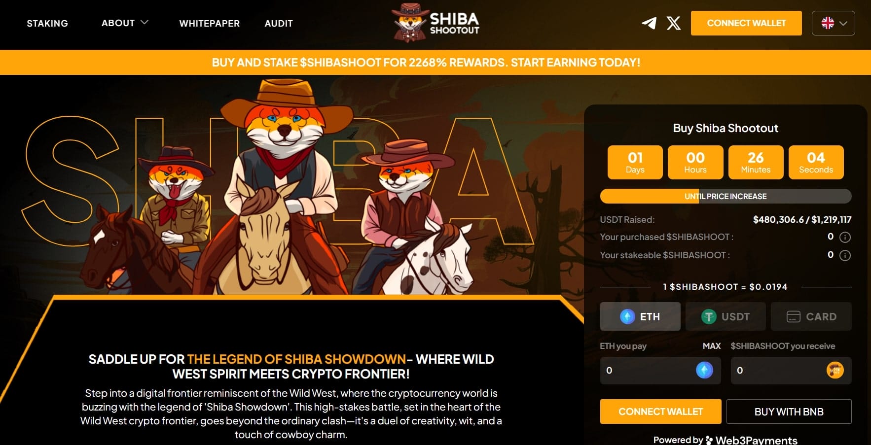 shiba shootout peli ja token