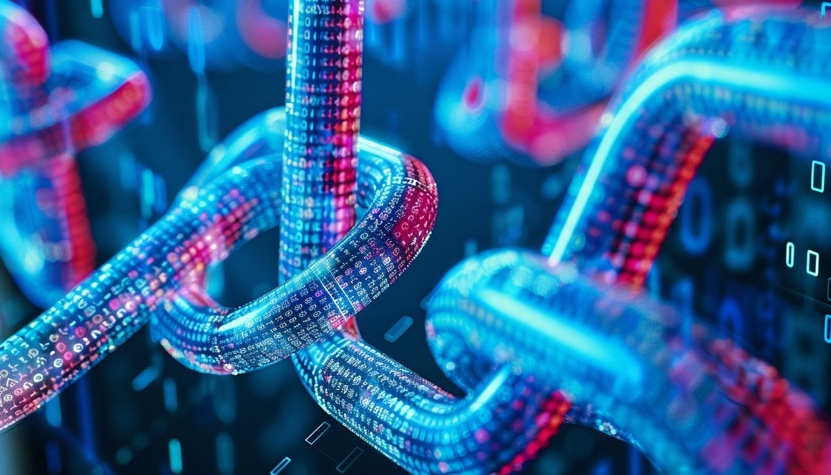Origin protocol -kuvituskuvassa high tech -putkisto solmussa.