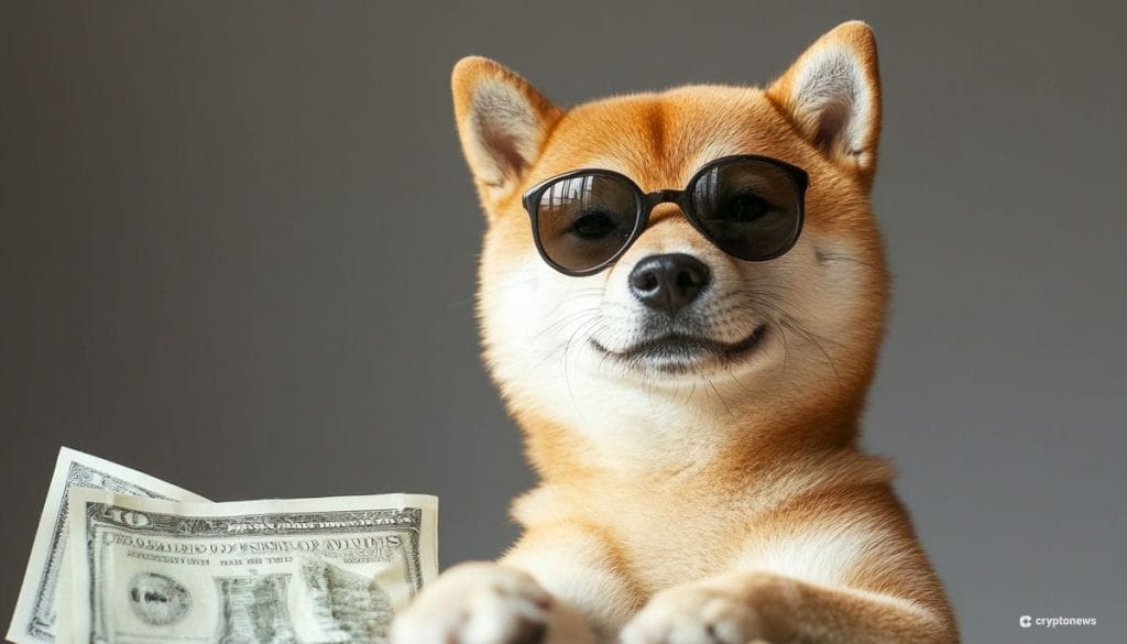 Shiba inu -koira aurinkolasit päässä.