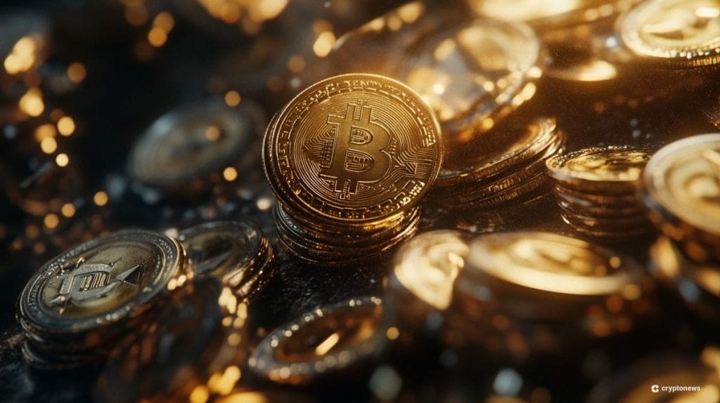 Satoshi Nakamoto on Bitcoinin mystinen luoja. Kuvassa bitcoin-kolikoita.