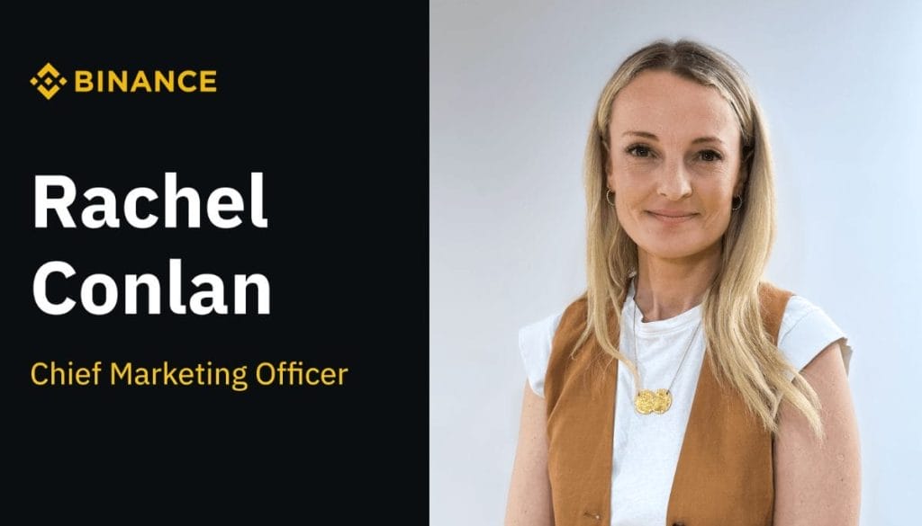 Binance markkinointijohtaja Rachel Conlan.