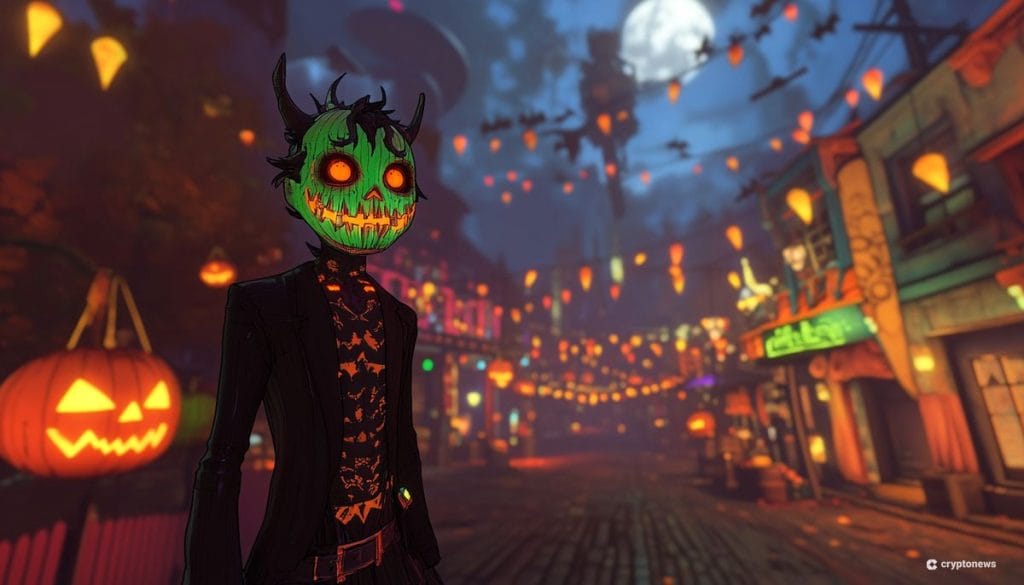 Halloween kuvassa kummituksia ja kurpitsoja