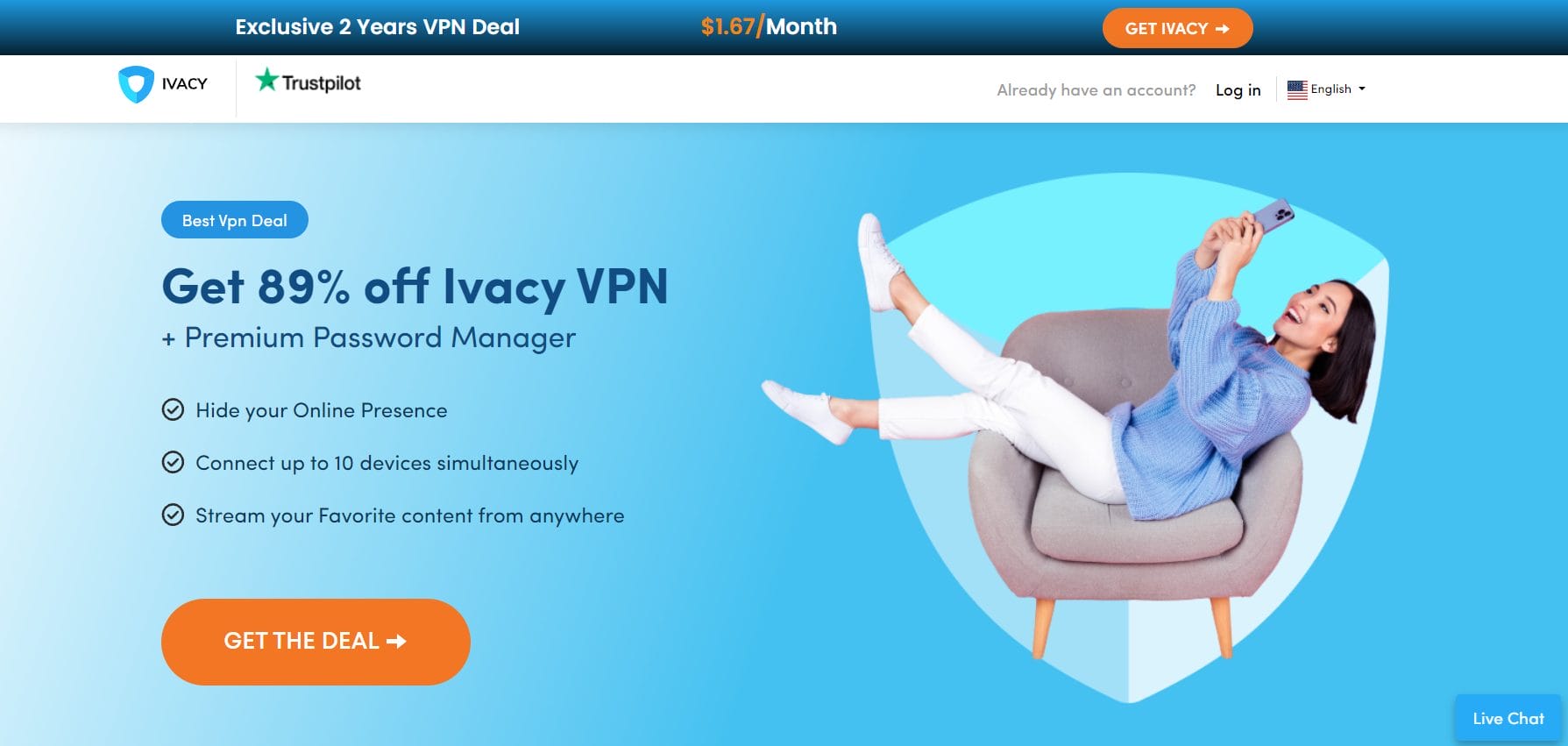 Ivacy - VPN untuk trading kripto