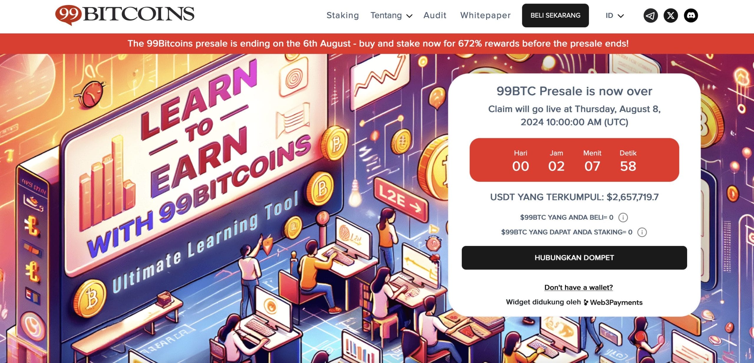 99bitcoins listing di dex 8 Agustus 2024