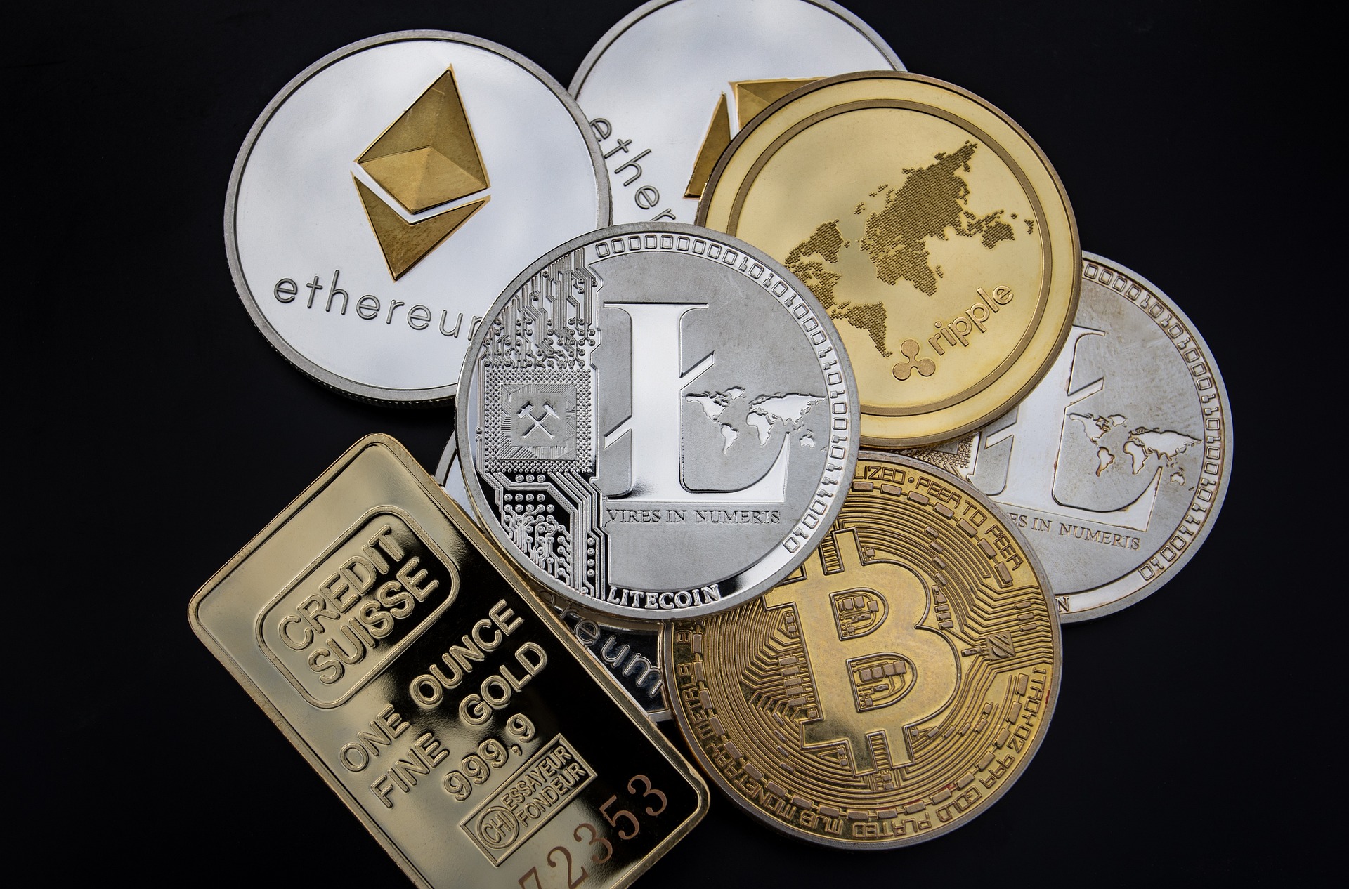 Goldbarren und Kryptos
