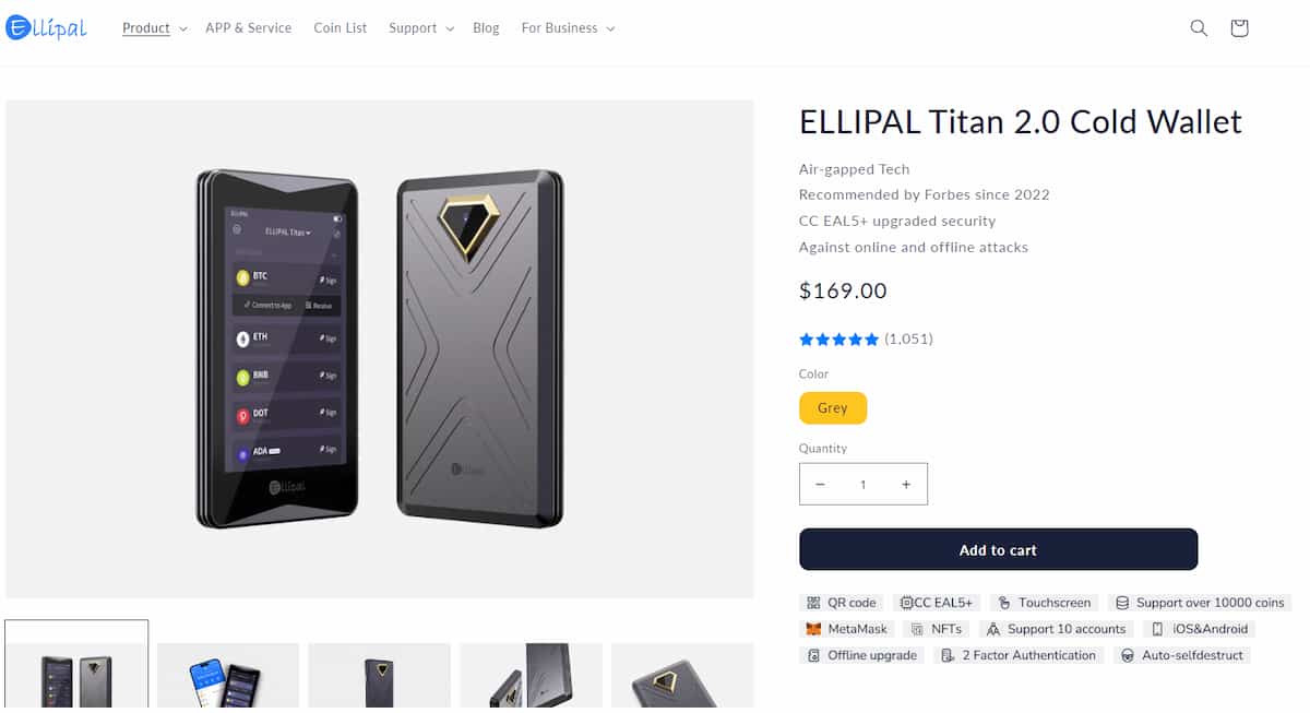 Ellipal Titan 2.0 Cold Wallet