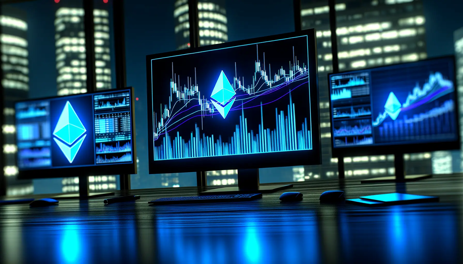 Ethereum ETF trading charts showing institutional accumulation and price trends