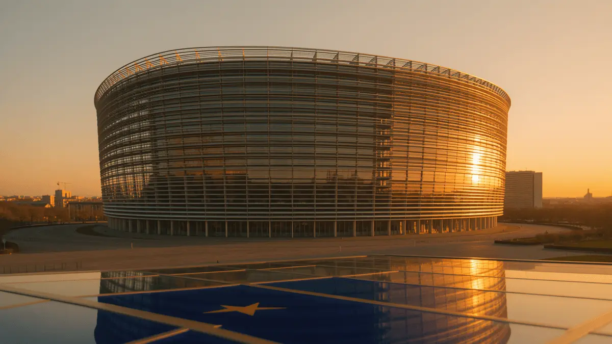 European Parliament building with modern architecture representing MiCAR crypto regulation framework