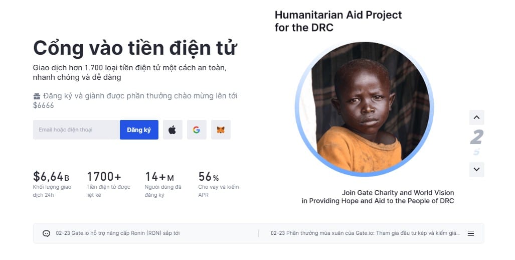 Tính năng chính của Gate.io