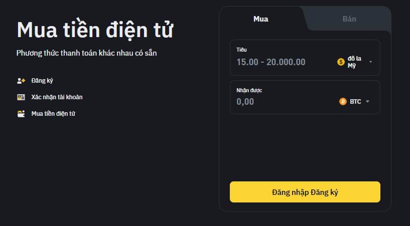 Cổng trao đổi tiền pháp định của Binance