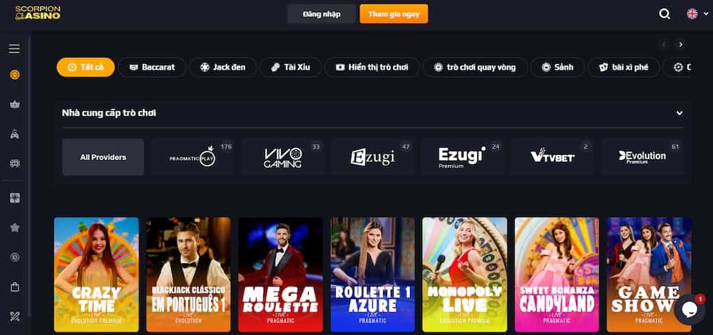 Scorpion Casino: Nơi hội tụ hơn 200 trò chơi đỉnh cao