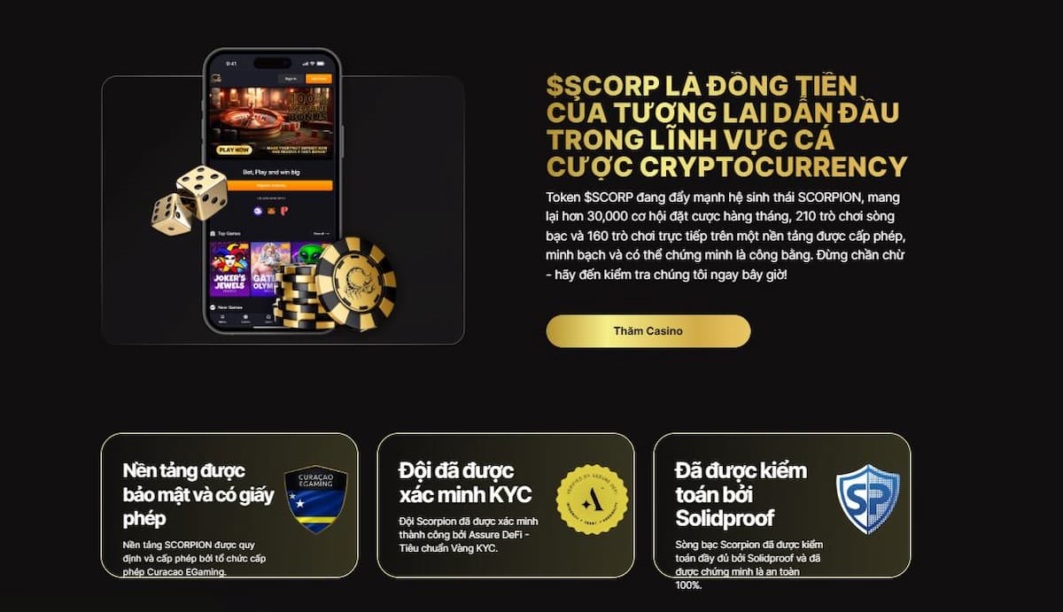 Scorpion Casino- Cờ bạc trực tuyến