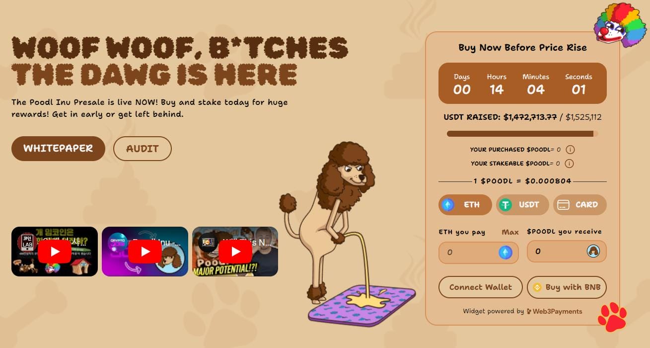 Poodl Inu (POODL) với phong cách đầy độc lạ