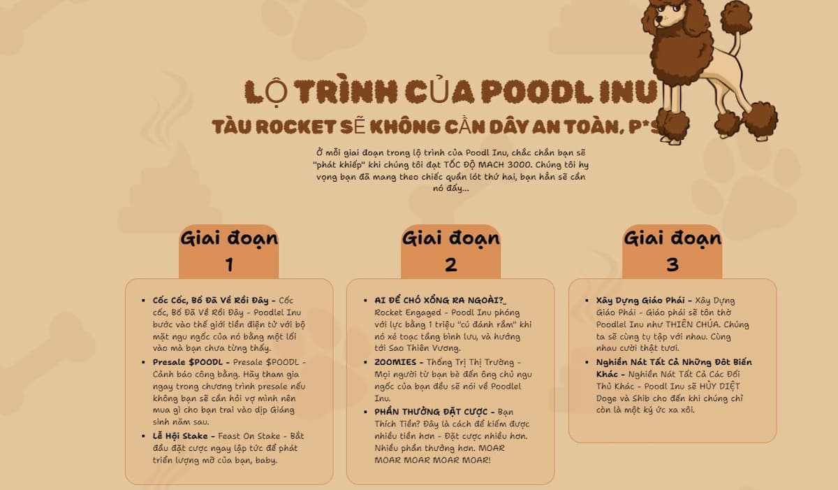 Poodl Inu lộ trình