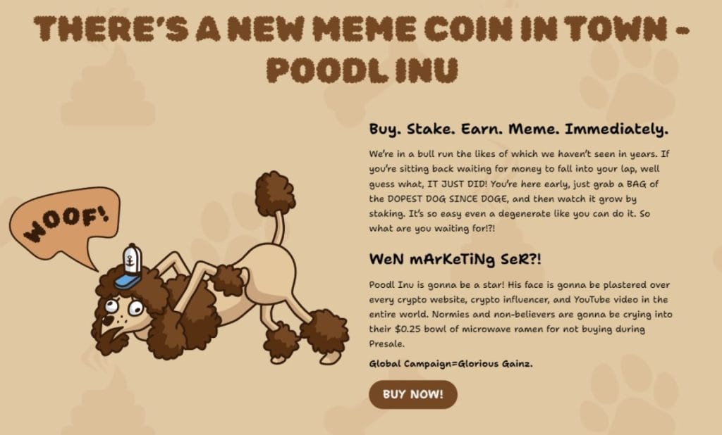 Poodl Inu l&agrave; meme coin độc nhất