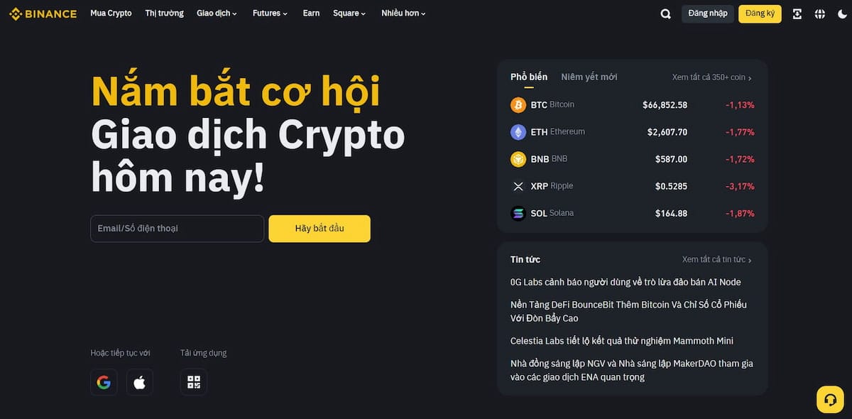 Binance – Sàn có thanh khoản BNB cao nhất