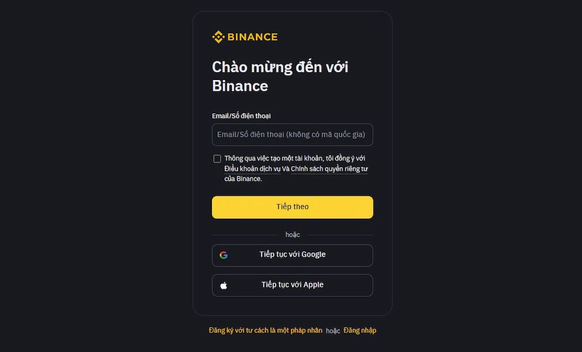 Đăng ký tài khoản trên sàn giao dịch Ethereum