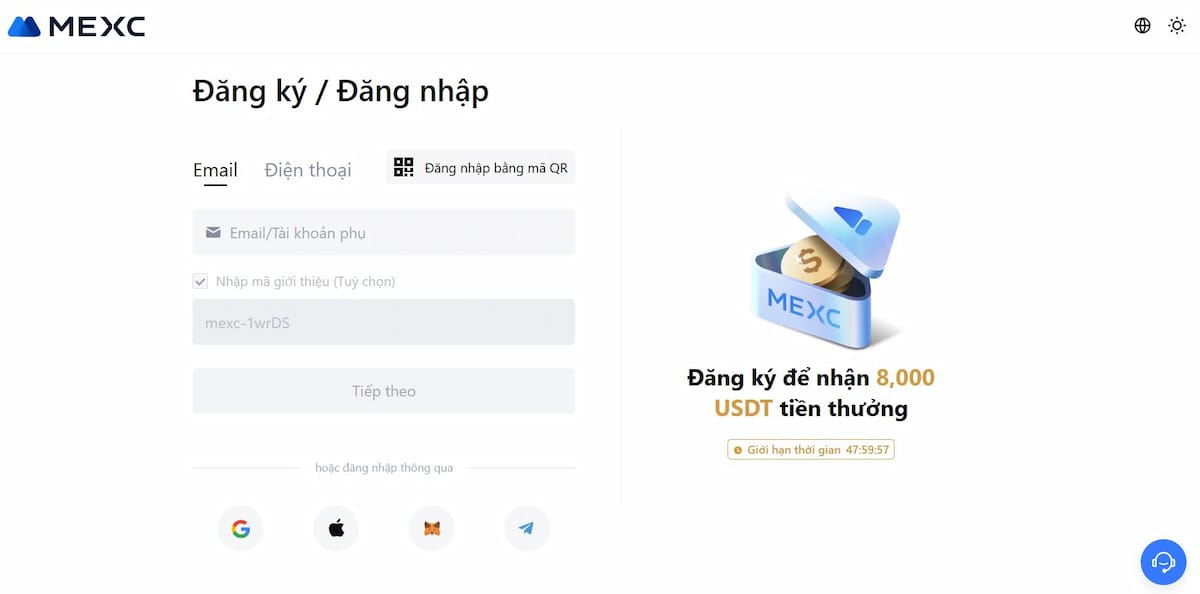 Đăng ký tài khoản trên sàn giao dịch XRP