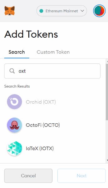 เพิ่มโทเค็นลงใน MetaMask