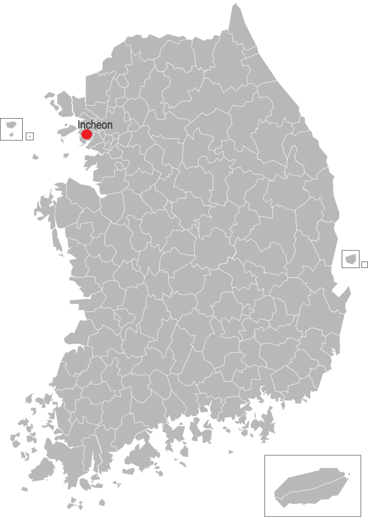แผนที่ประเทศเกาหลีใต้