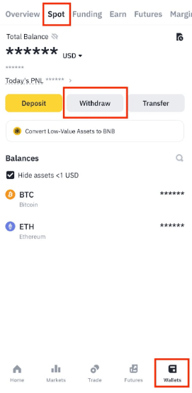 ขั้นตอนในการถอนเงินจาก Binance